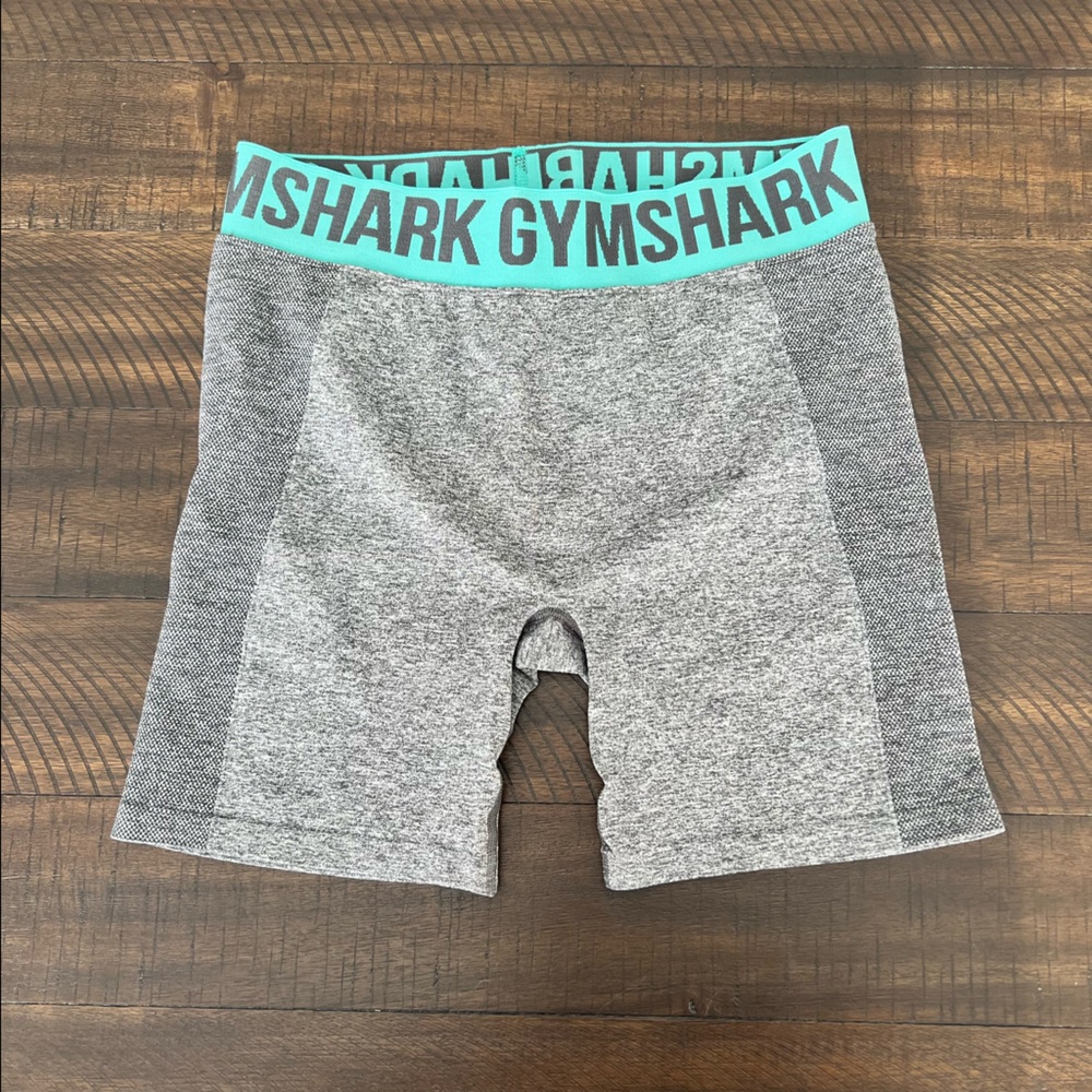 Gymshark Flex Shorts - Charcoal Marl/Light Green - Size L
